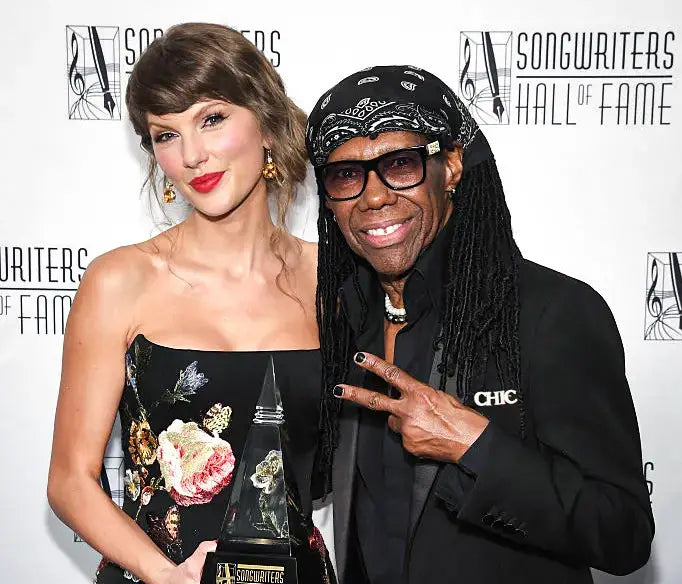 VOGUE Exclusive: Nile Rodgers reveals the new Skydiamond CHIC brooch at this year’s  Songwriters Hall of Fame Gala.